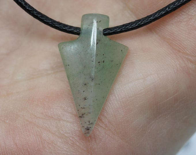 Necklace - Arrowhead Design - Green Aventurine