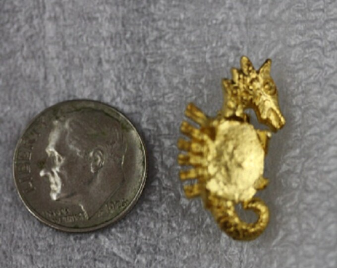 Small Sea Horse Gold Plated Brooch - Package of 3