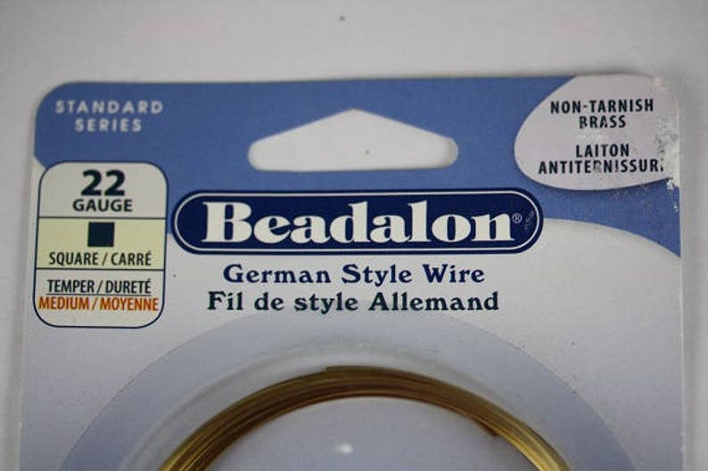Beadalon 22 gauge square wire Non-Tarnish Brass Christmas In July