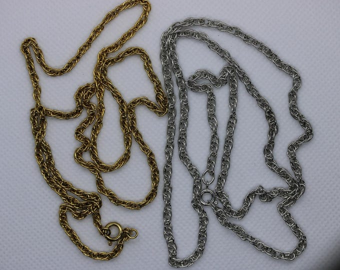 3mm 24 inch Rope Necklace Chains - PK of 6 - Available in Silver or Antique Gold Plated