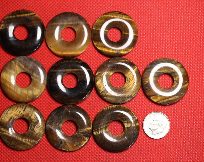 Tiger Eye Beads - 30mm  - Package of 10 beads