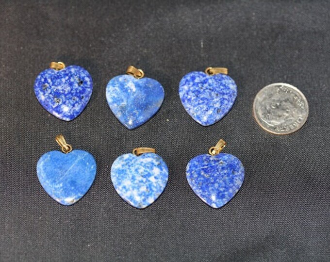 Lapis (Grade B) Pendant Hearts or Valentines