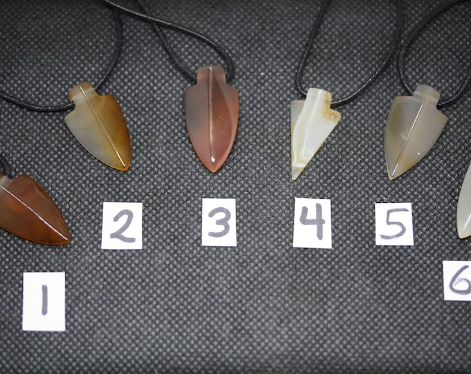 Brazilian Agate Arrowhead Necklaces