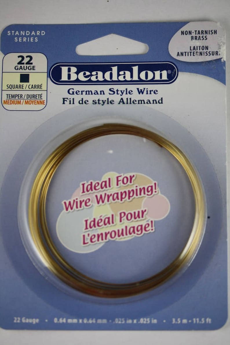 Beadalon 22 gauge square wire Non-Tarnish Brass Christmas In July