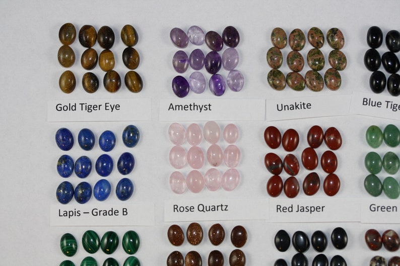 6 x 8 mm Cabochons Package of 12 Gemstones zdjęcie 4