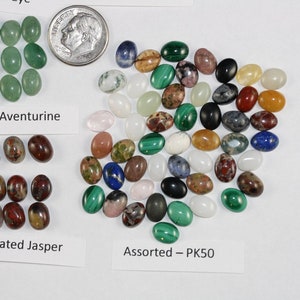 6 x 8 mm Cabochons Package of 12 Gemstones zdjęcie 7