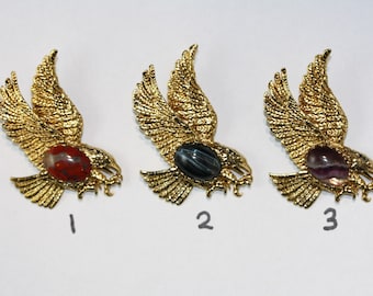 Gold Plated Eagle Bolo Slide with 13 x 18 mm Gemstone