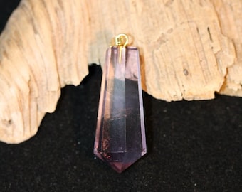 Light Purple Amethyst Pendant: Gold Plated Locket Loop