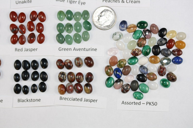 6 x 8 mm Cabochons Package of 12 Gemstones zdjęcie 6