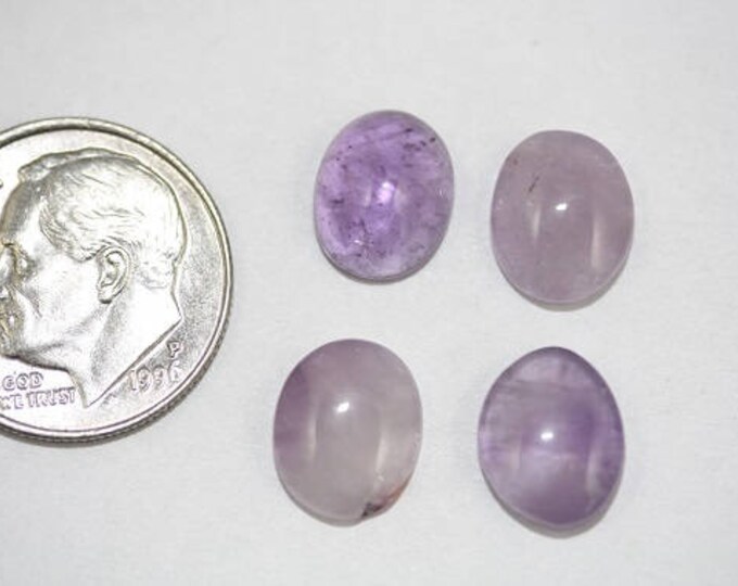 8 x 10 mm Light Purple Amethyst Cabochons - Package of 4 stones