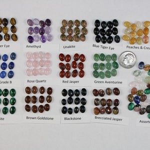 6 x 8 mm Cabochons Package of 12 Gemstones zdjęcie 9