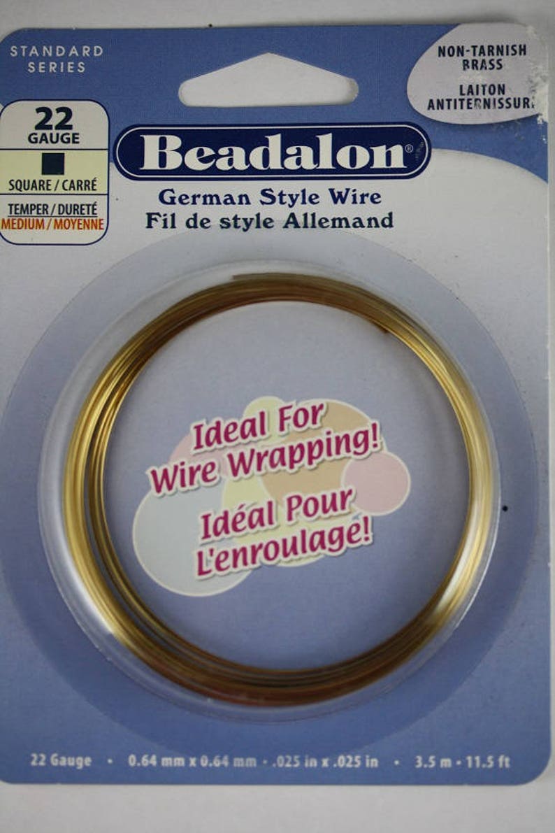 Beadalon 22 gauge square wire Non-Tarnish Brass Christmas In July
