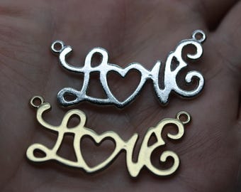 Love Charm for Necklace - 2 Gold and 5 Silver Plated