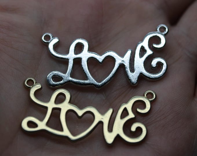 Love Charm for Necklace - 2 Gold and 5 Silver Plated