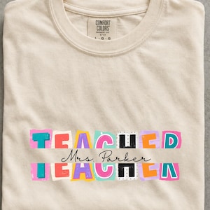 Custom Name Teacher Shirt, Personalized Kindergarten Tee, Teacher Gift for Back to School
