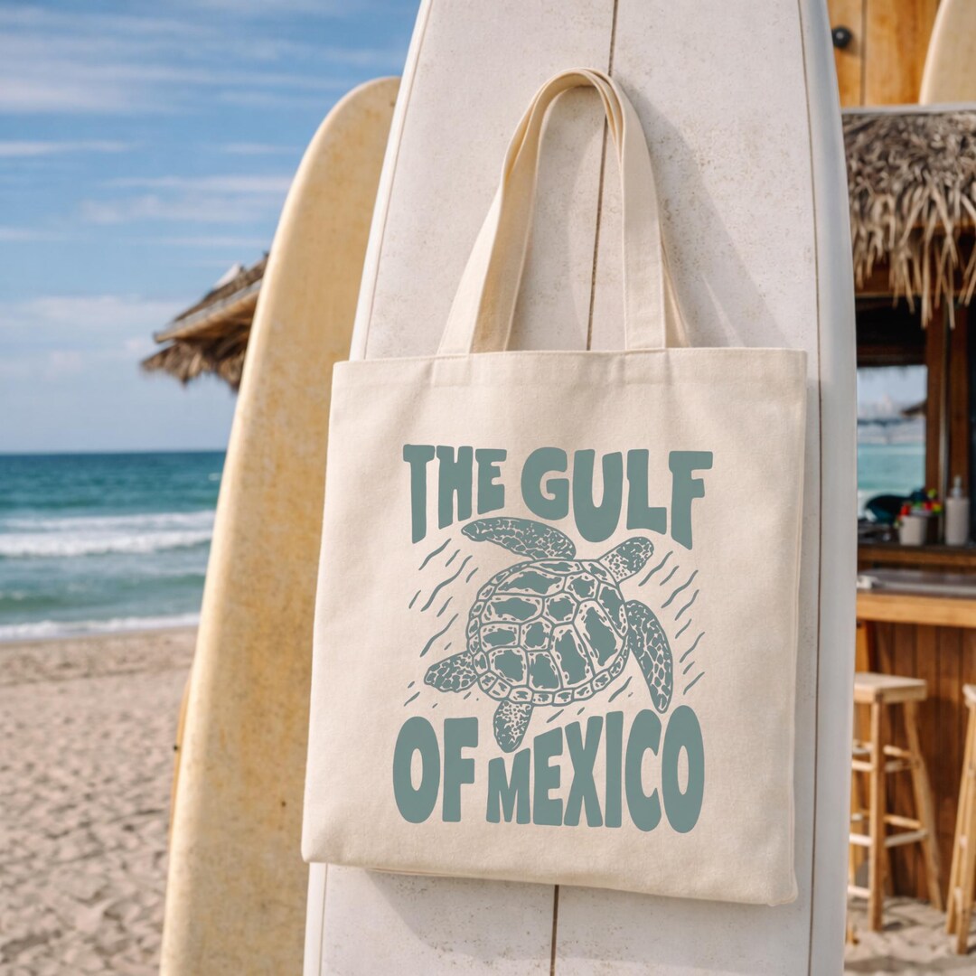 Gulf of Mexico Tote Bag, Handmade Mexico Beach Bag, Protest Tote Bag ...