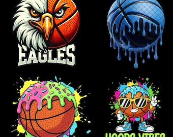 Lot de 15 gouttes de basket-ball PNG | Clipart de sublimation (téléchargement numérique)