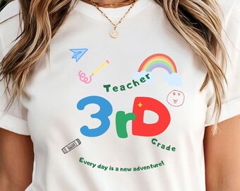 Teacher 3rd Grade Shirt, Rainbow Graphic Tee, Teacher Appreciation