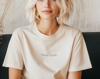 Inhale Exhale Shirt – Minimalistisches Yoga T-Shirt – Meditation & Mindfulness Tee – Calm Energy Statement