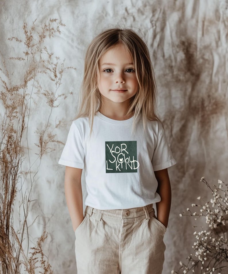 May include: A young person wearing a white t-shirt with the text "YOR SOUL KIND" in a dark green square. The person is also wearing tan pants. The background is a neutral color.
