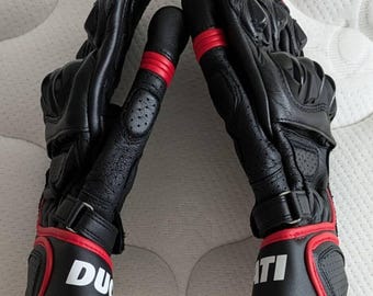 Ducati Speed Evo C1 ブラック バイク用レザーグローブ – 本革バイカー