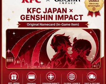 Alhaitham & Kaveh exklusiver Namecard Code | KFC Japan Genshin Auswirkungen | Globaler | Digitale Lieferung