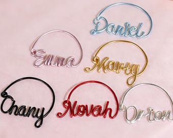 Custom Name Wine Glass Charms, Personalized Wedding Party Decor, Wine Glass Name Tags, Bridal Party Gifts, Wine Enthusiast Gifts