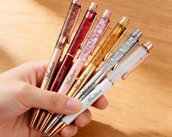 Stylo à bille scintillant personnalisé, indispensables pour le bureau et la papeterie, Stylo cadeau personnalisé pour femme, cadeaux de rentrée, cadeau spécial pour elle