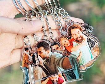 Custom Acrylic Photo Keychain, Personalized Picture Keychain, Photo Gift for Couple  Family, Birthday Valentine's Day Gift