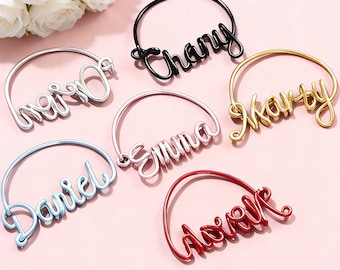 Custom Name Wine Glass Charms, Personalized Wedding Party Decor, Wine Glass Name Tags, Bridal Party Gifts, Wine Enthusiast Gifts