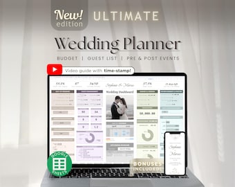 Ultimate Wedding Planner Spreadsheet | Digital Wedding Planning Google Sheets | Checklist, Guest List, Budget, Seating Plan, Pre/Post Events