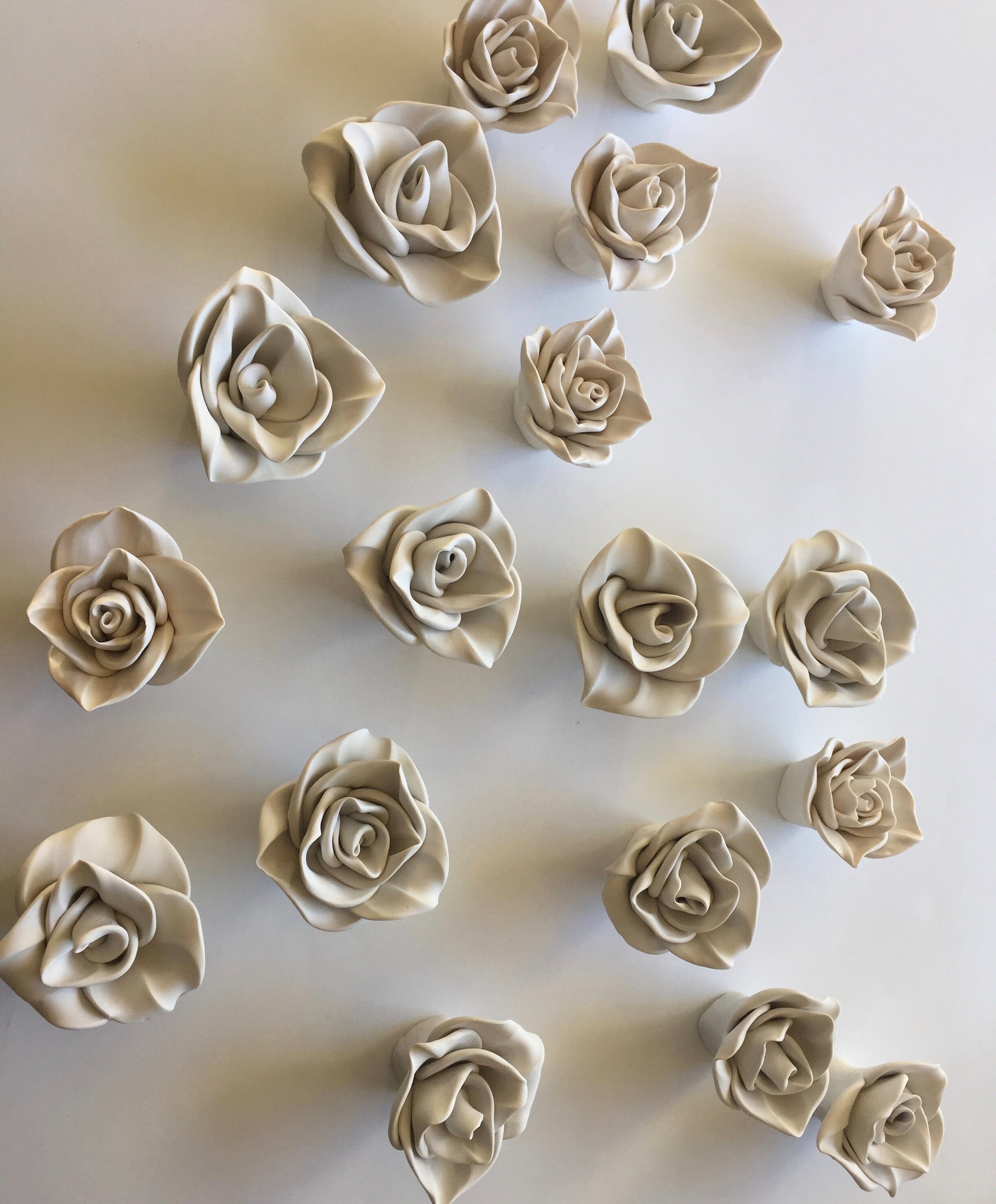 Set Of Six Clay Wall Flower Decor