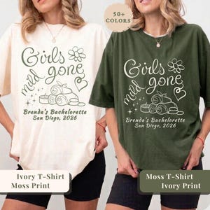 Girls Gone Mild Custom Bachelorette Shirt Spa Party PJS Weekend Girls Night V-Neck | BC10