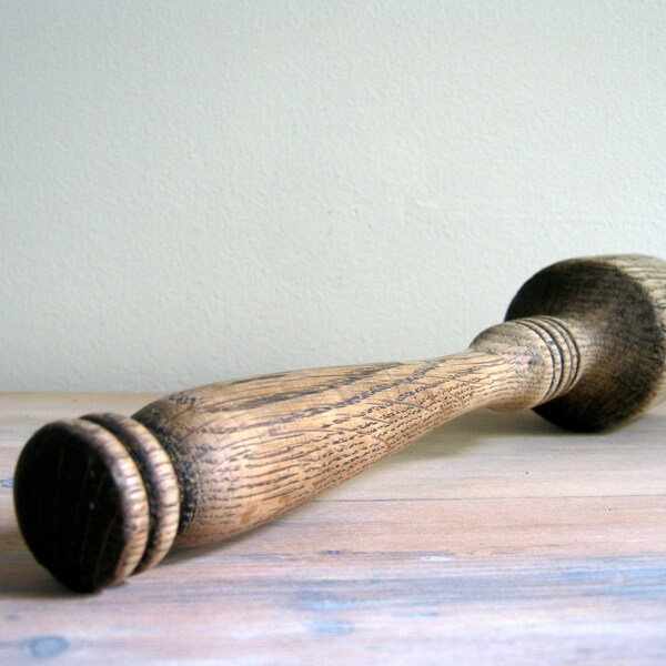 Vintage Turned Wood Masher, Potato Masher, Wood Muddler