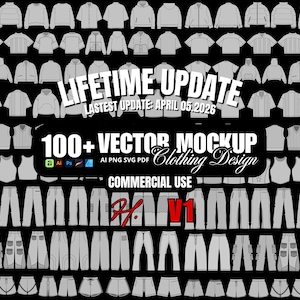 100+ Clothing Vector Mockup Streetwear Design, Techpack Mockup Design Templates, Streetwear Mockup, Apparel Mockup, Clothing Mockup Pack