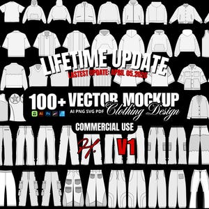 100+ klädmodeller, vektorer, streetwear-design, Techpack-modeller, streetwear-modeller, klädmodeller, klädmodellpaket