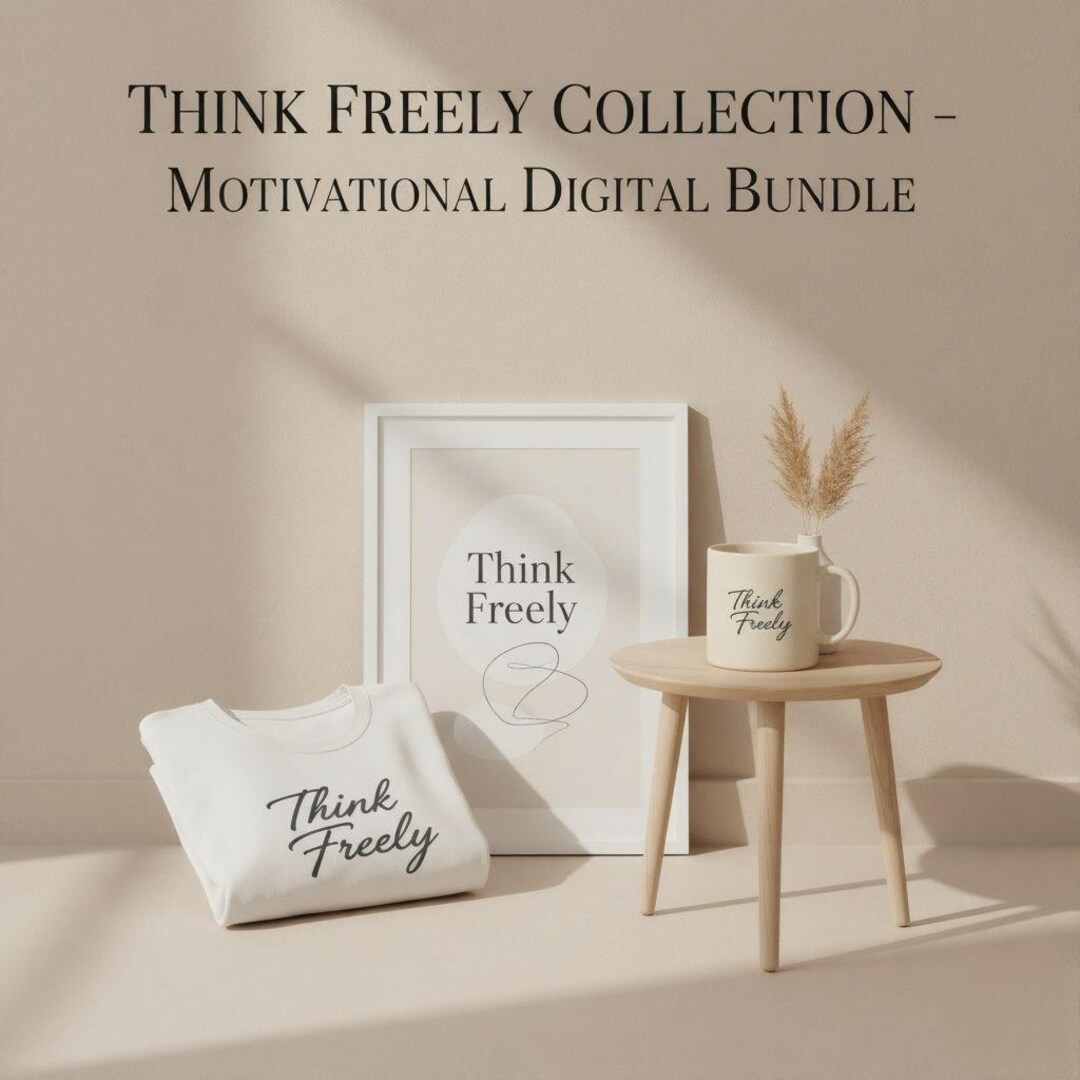 Think Freely Quote Art, Minimalist Wall Print, Modern Office Decor ...