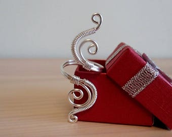 Verstelbare draadring, draadgewikkelde ring, zilveren koperen gouden ring, draadgewikkelde sieraden, handgemaakte sieraden
