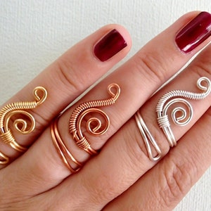 Adjustable wire Ring, Silver Ring, Copper Ring, Gold Ring, Wire wrapped Ring,  Wire Wrapped Jewelry, Handmade Jewelry
