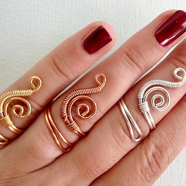 Verstellbarer Draht Ring, Silber Ring, Kupfer Ring, Gold Ring, Wire Wrapped Ring, Wire Wrapped Schmuck, Handgemachter Schmuck