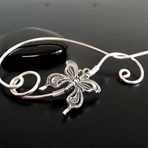 Butterfly Shawl Pin, Scarf Pin, Sweater Brooch, Knitting Accessories, Silver Wire pin