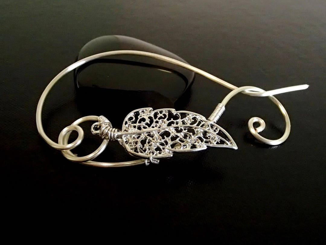 Leaf Shawl Pin, Scarf Pin, Wire Wrapped Jewelry, Pin for Knitters ...
