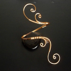 Gold Bracelet, Cuff Bracelet, Arm cuff, Spiral Arm Band, Arm Bangle, Arm Bracelet, Wire jewelry