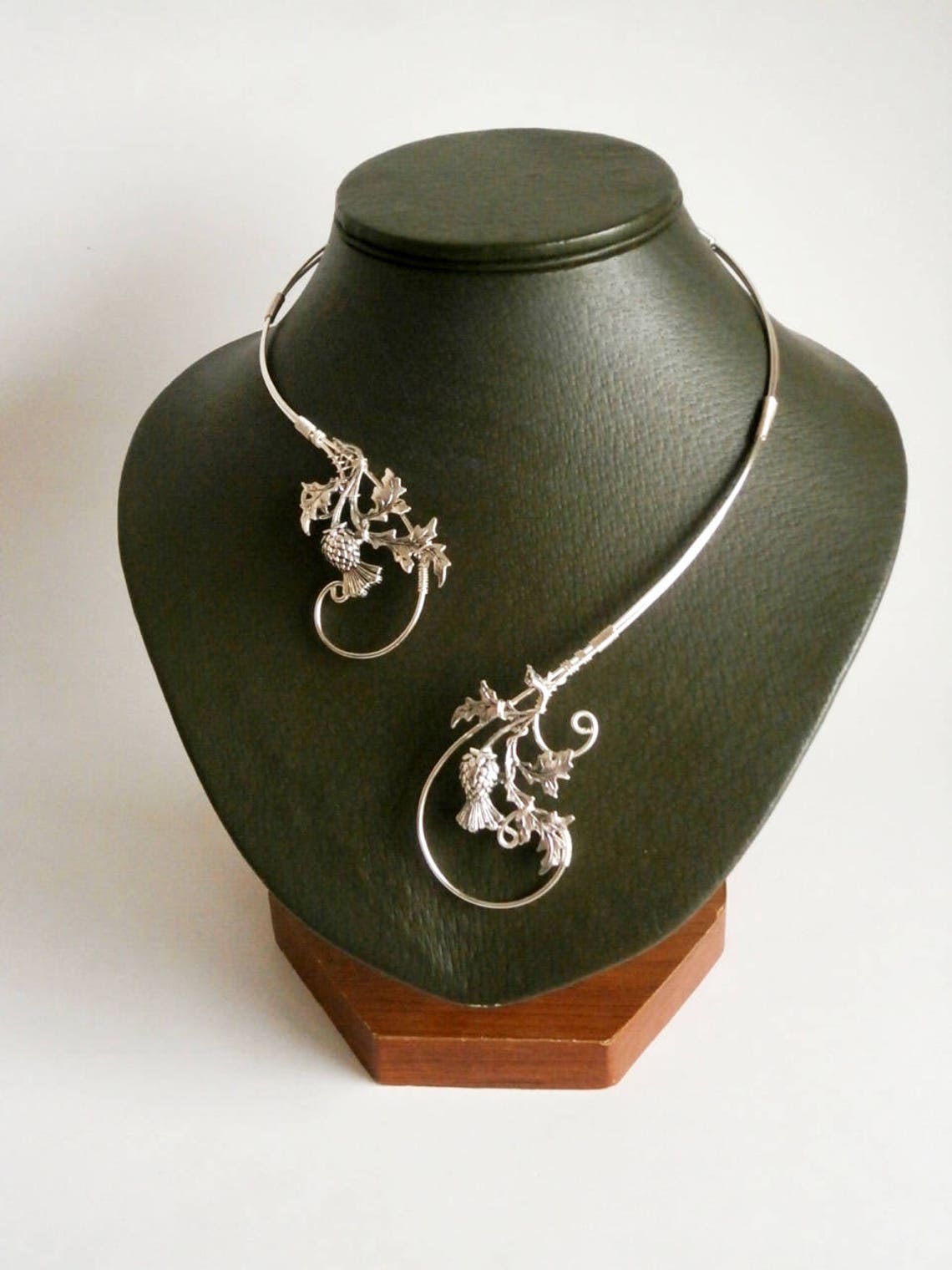 Scottish Thistle Necklace Silver Necklace Collar Statement Etsy