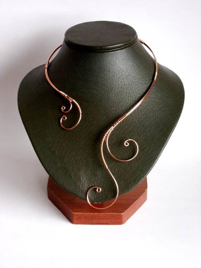 Wire Necklace Copper Necklace Collar Necklace Statement Etsy