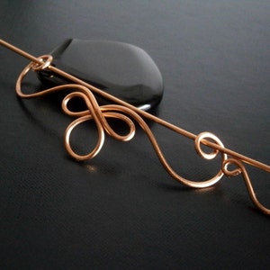 Celtic Shawl Pin, Copper pin, Scarf Pin, Sweater Brooch, Hair Pin, Knitting Accessories, Wire pin