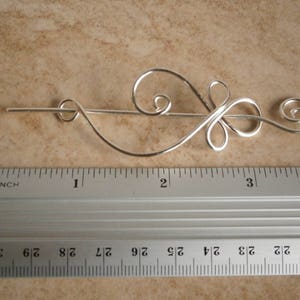Celtic Shawl Pin, Scarf Pin, Sweater Brooch, Hair Pin, Knitting Accessories, Silver Wire pin image 5
