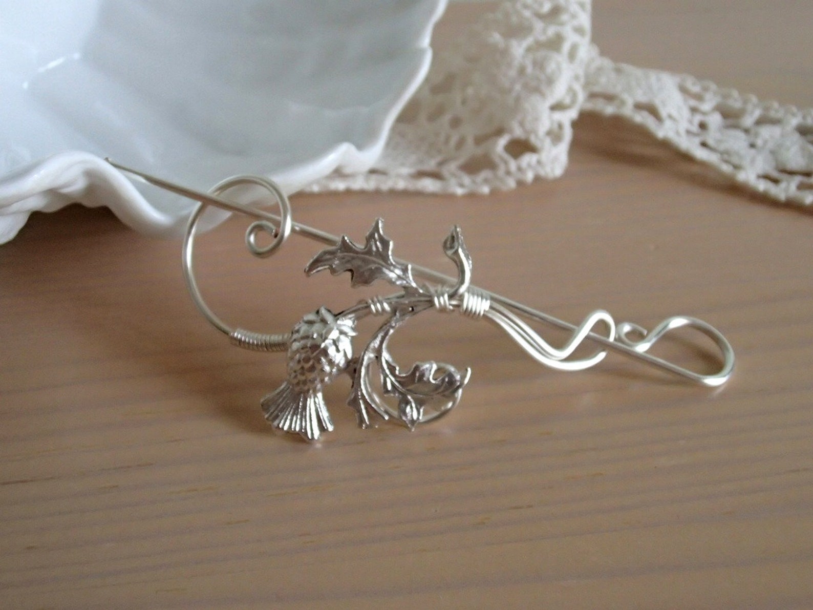 Scottish Thistle Brooch Pin Shawl Pin Scarf Pin Sweater Etsy