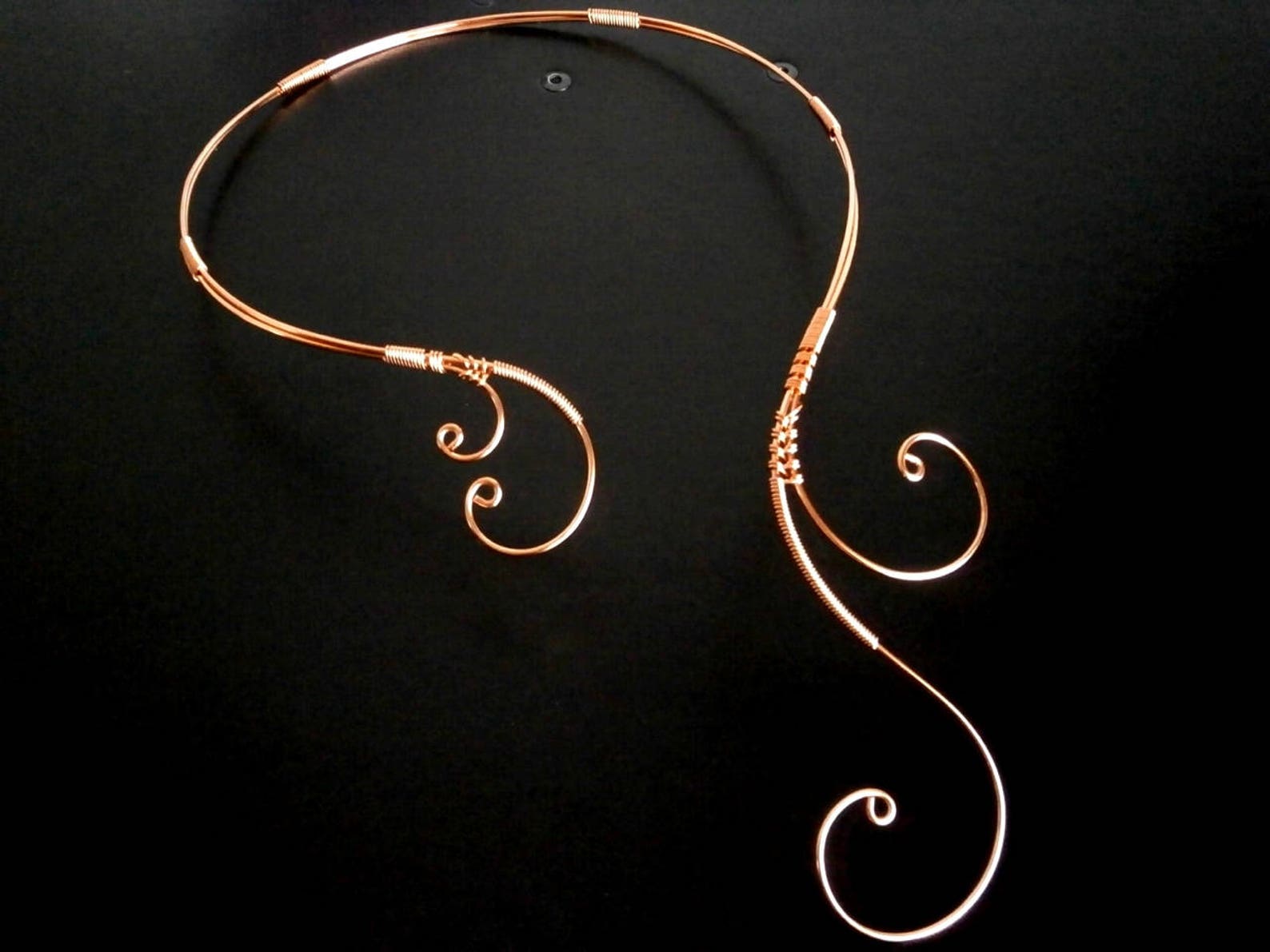 Wire Necklace Copper Necklace Collar Necklace Statement Etsy