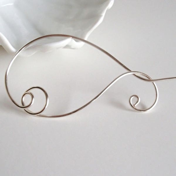 Shawl Pin, Scarf Pin, Sweater Brooch, Knitting Accessories, Silver Wire pin, Gold Wire pin, Copper Wire pin